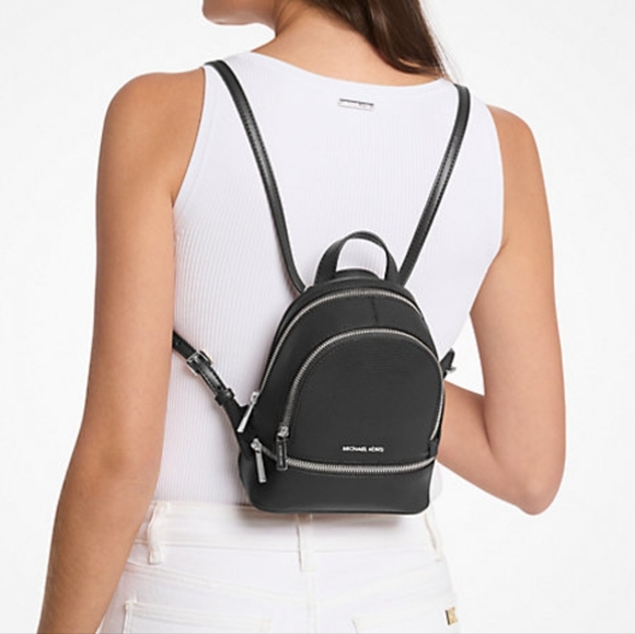 Michael Kors  Rhea Extra-Small Pebbled Leather Backpack - Picture 1 of 13